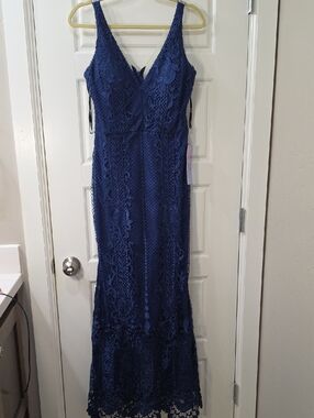 soieblu crochet maxi dress Soieblu women's cream colored crochet overlay country boho style dress size L